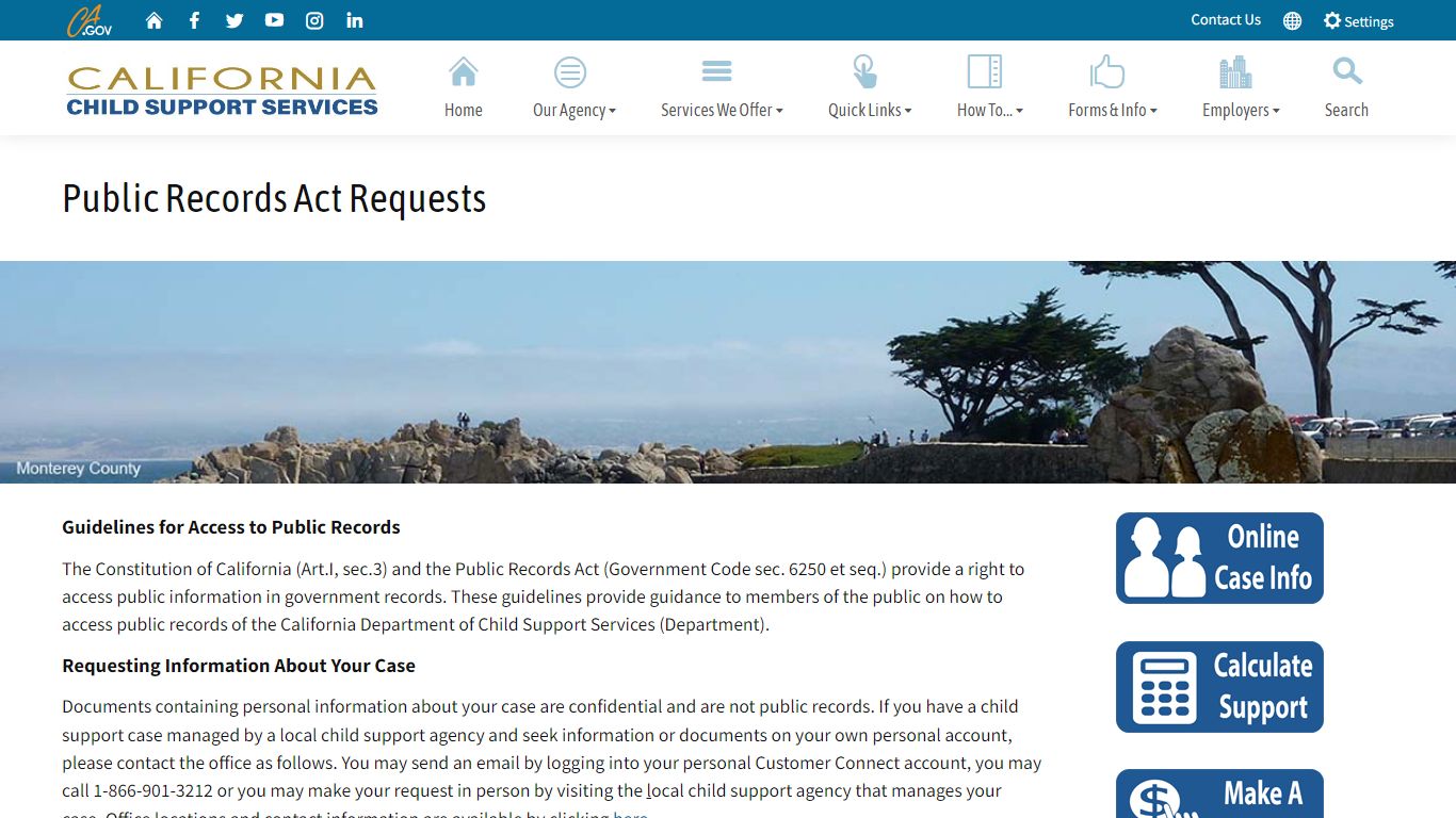 Public Records Act Requests | CA Child Support Services
