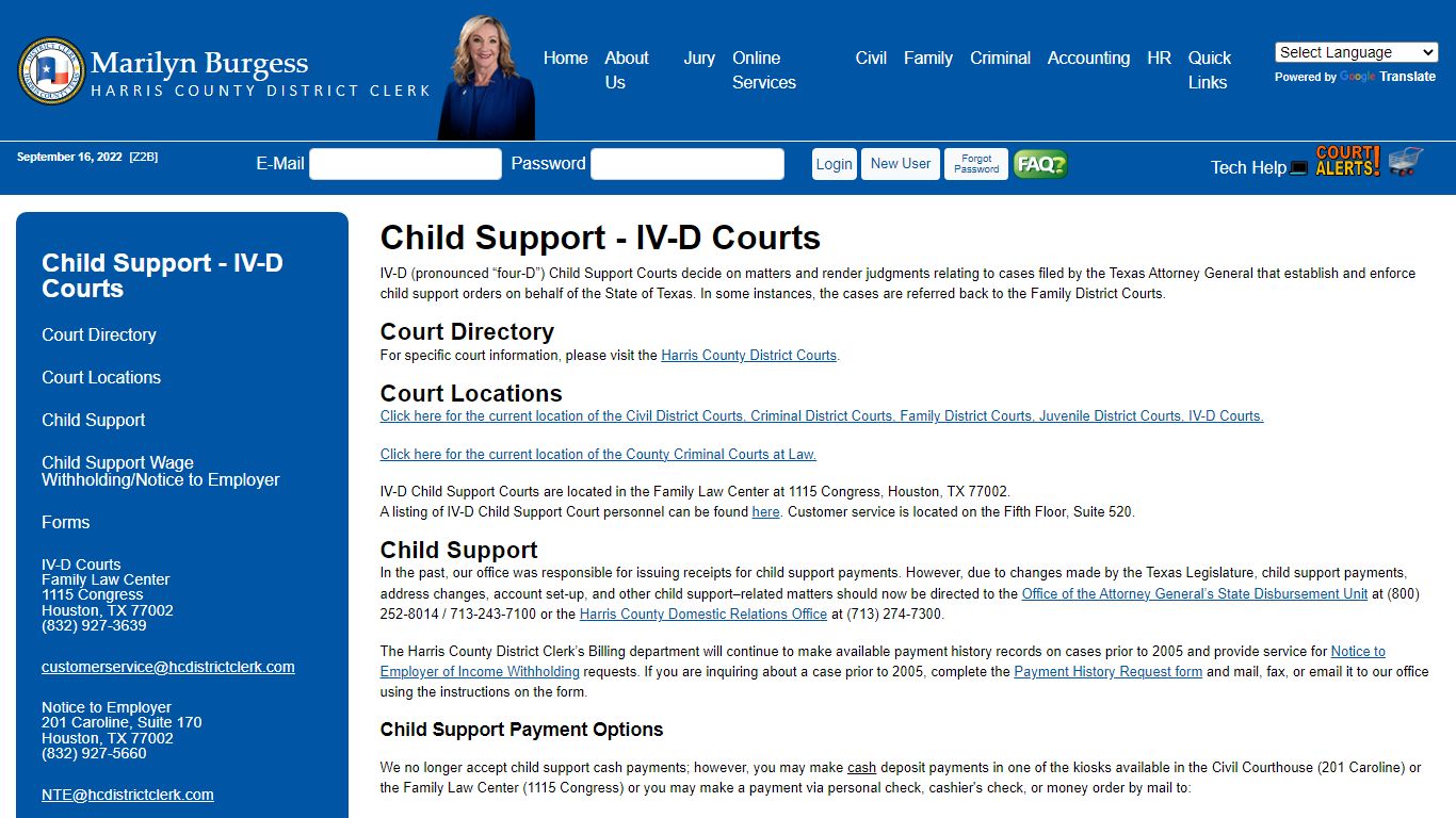 Child Support - Office of Harris County District Clerk